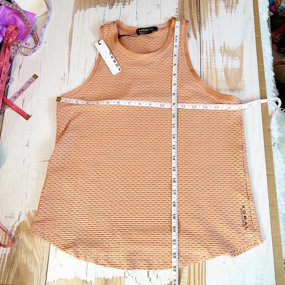 Koral Aerate Shiny Netz Activewear Tank Top Size Small Flamingo - Picture 4 of 6